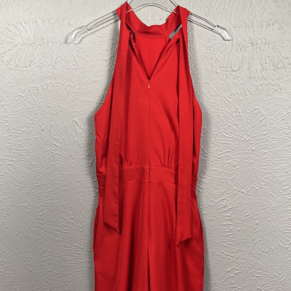 Fashion Nova Red Angelic Halter Wide Leg Pants Jumpsuit Women's Size XS - Picture 10 of 13